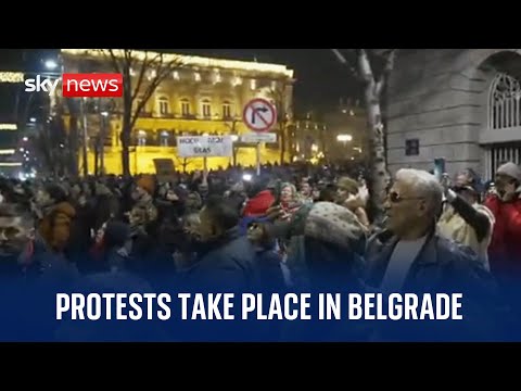 Serbian opposition holds protest in Belgrade after parliamentary elections