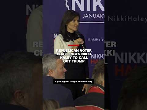 Republican voter challenges Nikki Haley to call out Trump