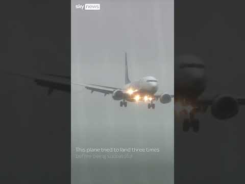 Planes struggle to land at Bristol Airport in strong winds