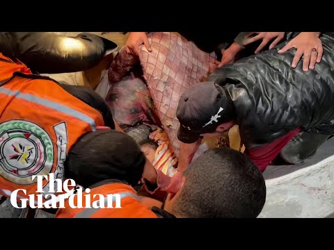 Young child pulled out of rubble alive after airstrike hits Rafah in Gaza