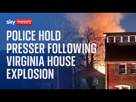 Police speak to media in Arlington County following house explosion with armed suspect inside