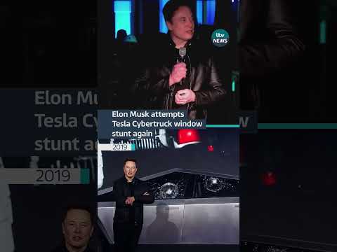 Elon Musk announced the delivery of his Tesla Cybertrucks by recreating a failed stunt #itvnews