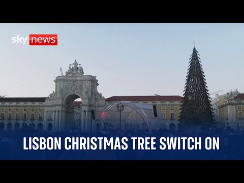 Watch live: Traditional Christmas tree is lit up in downtown Lisbon