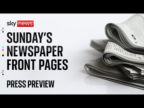 Press Preview: Sunday’s newspaper front pages