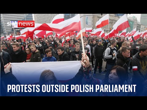 Watch live: Protest outside Polish parliament over Poland’s premier Donald Tusk