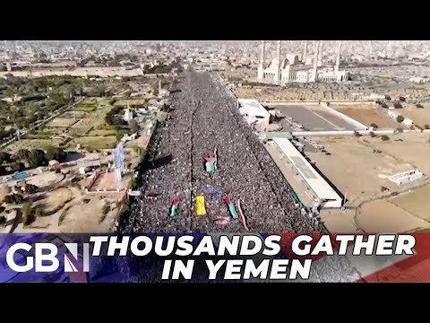 THOUSANDS protest in Yemen in solidarity with Gaza after US and UK strikes at Houthi rebels