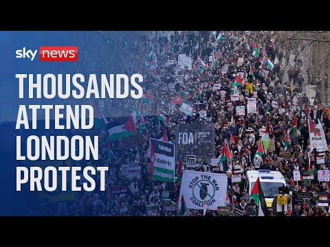 Watch live: Thousands attend Pro-Palestinian protest in central London