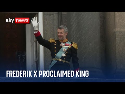 Frederik X waves from balcony as he is proclaimed Denmark’s new King