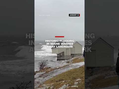 Extreme flooding in Maine washes away local landmark