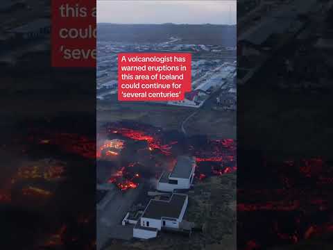 Drone footage shows scale of volcanic eruption