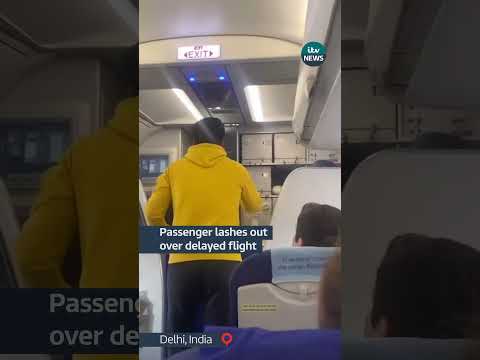 This passenger really wasn’t happy about his flight being delayed #itvnews #india #travel