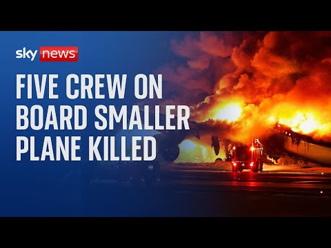 Japan plane fire: Five crew members on coastguard flight killed after crash