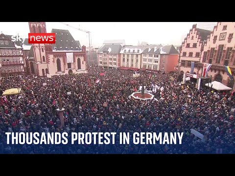 Tens of thousands of Germans protest against far-right