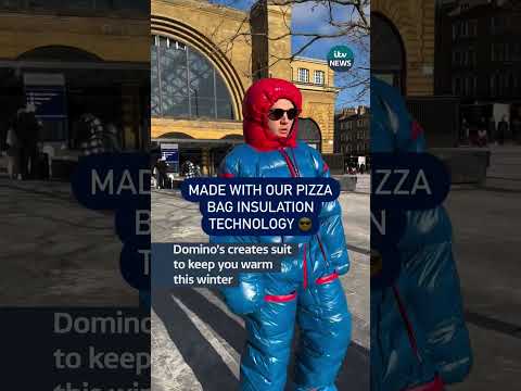 Domino’s pizza has found a unique way to stay warm this winter #itvnews #dominospizza #pizza