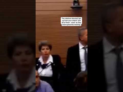 Relatives of Gaza hostages storm Knesset committee as Hamas says it won’t free more until ceasefire