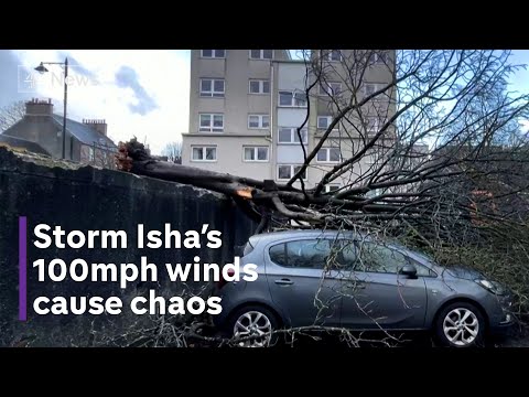 Storm Isha: Parts of UK hit by strongest winds in decades – with Storm Jocelyn on the way