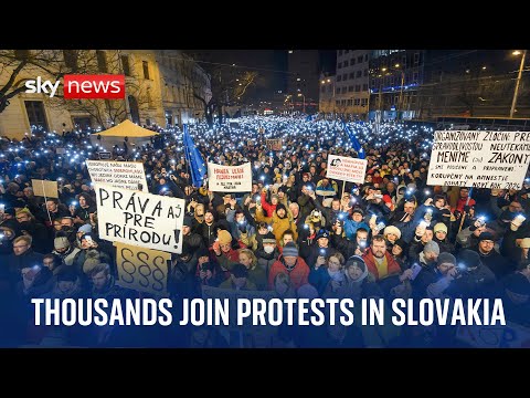 Watch live: Nationwide protests in Slovakia against PM Robert Fico’s criminal law reforms