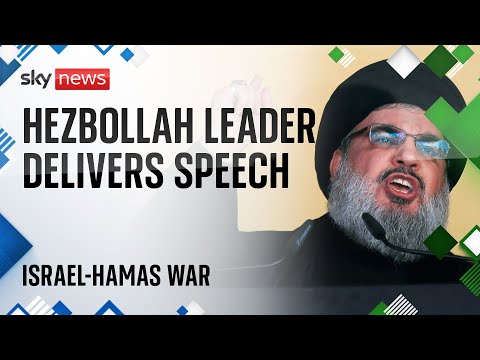 Hezbollah leader Hassan Nasrallah delivers speech