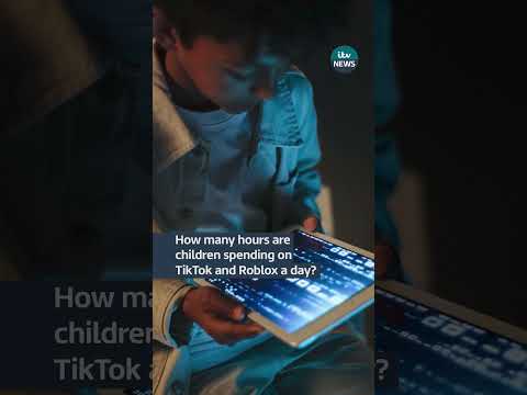 How many hours are children spending on TikTok and Roblox a day?#itvnews #news #roblox #screentime