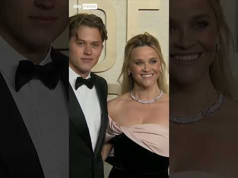 Reese Witherspoon and her son Deacon at the Golden Globes