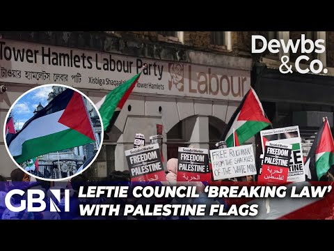 Leftie council ‘BREAKING LAW’ with Palestine flags draped over public property
