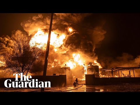 Fire rips through buildings in Kharkiv after Russian drone attack