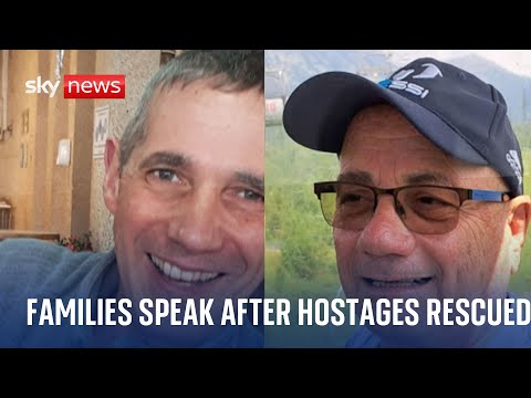 Watch live: Families of two hostages rescued in Rafah speak from Sheba Medical Centre