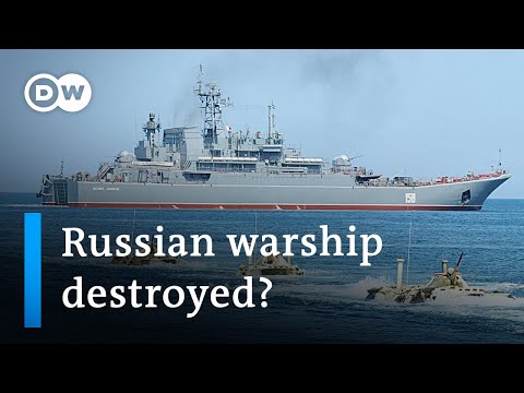 Ukraine says it successfully destroyed a Russian landing vessel in the Black Sea | DW News