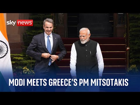 Indian Prime Minister Narendra Modi meets with Greece’s PM Kyriakos Mitsotakis