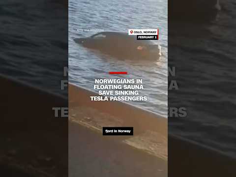 Norwegians in floating sauna save sinking Tesla passengers