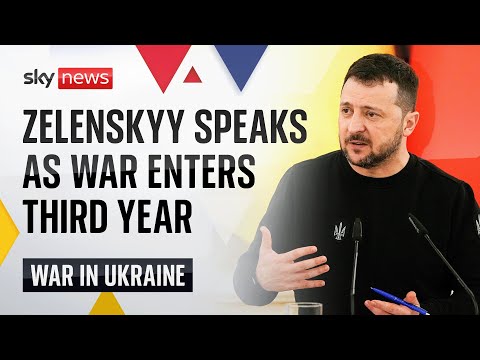 Watch live: Ukraine’s President Zelenskyy holds event marking two years of war in Ukraine