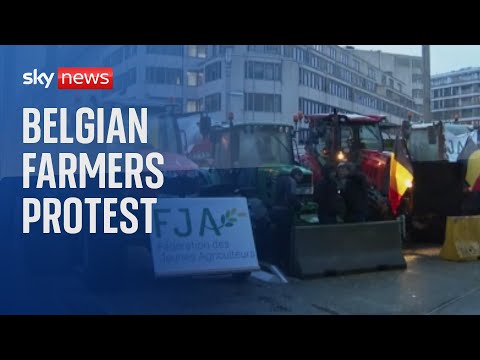 Watch live: Belgian farmers protest as EU agriculture ministers meet in Brussels