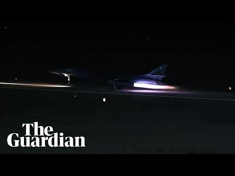 US B-1 bomber takes off during strikes in Syria and Iraq