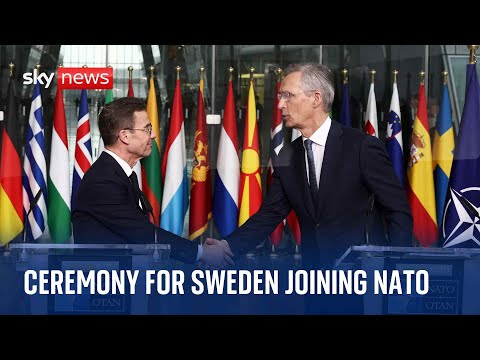 Watch live: Flag raising ceremony at NATO in Brussels for Sweden’s accession to alliance