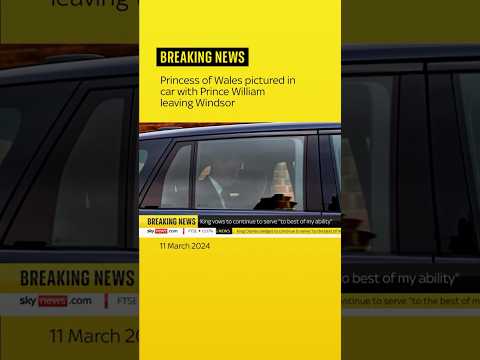 BREAKING: Princess of Wales pictured in car with Prince William leaving Windsor. #skynews