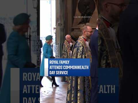 The Queen and Prince of Wales amongst royal family members at Commonwealth Day service. #skynews