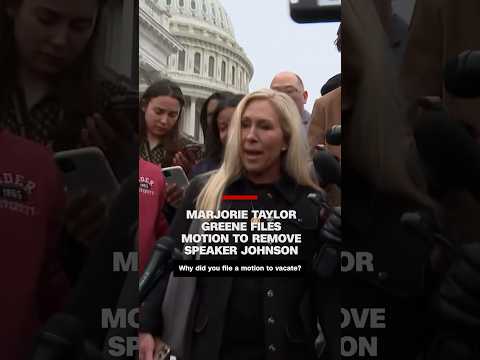 Marjorie Taylor Greene files motion to remove Speaker Johnson #cnn #news