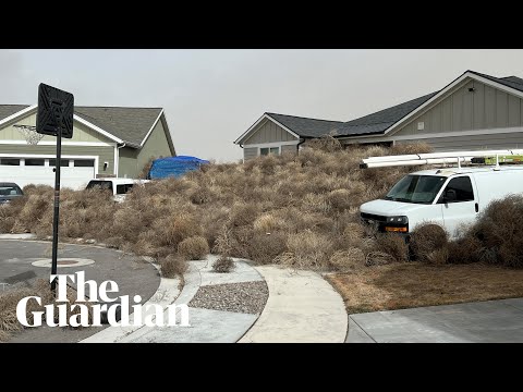 High winds engulf homes in tumbleweeds in western US