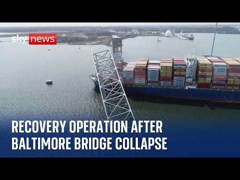 Watch live: Recovery operation begins after Baltimore bridge collapse and six people ‘presumed dead’