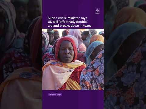 Sudan crisis: Minister says UK will ‘effectively double’ aid and breaks down in tears
