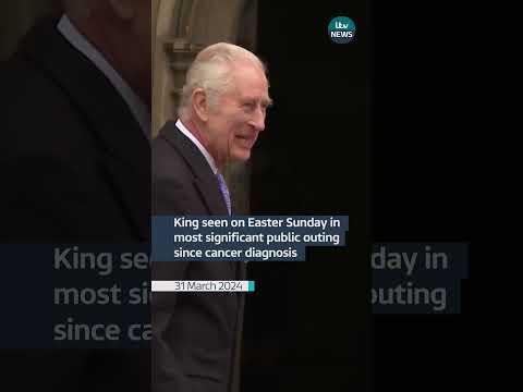 King and Queen attend church on Easter Sunday without Prince and Princess of Wales #itvnews #royal