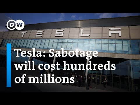 Arson attack shuts down Tesla’s Gigafactory near Berlin | DW News
