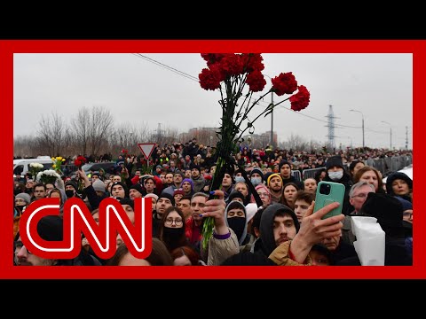 Thousands gather for Navalny’s Moscow funeral amid fears of arrest