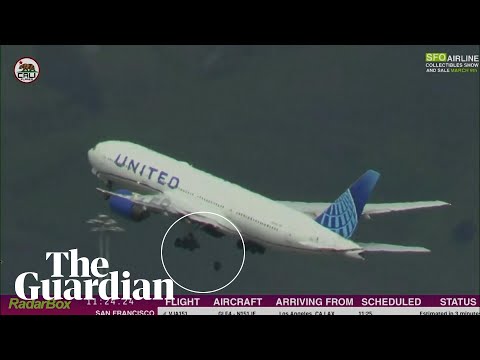 Moment tyre falls from United Airlines flight mid-air
