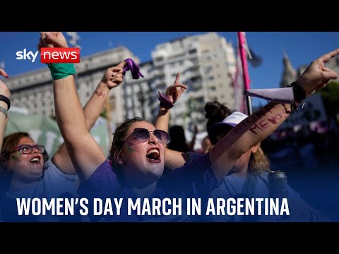 Watch live: International Women’s Day protest in Argentina against President Milei’s policies