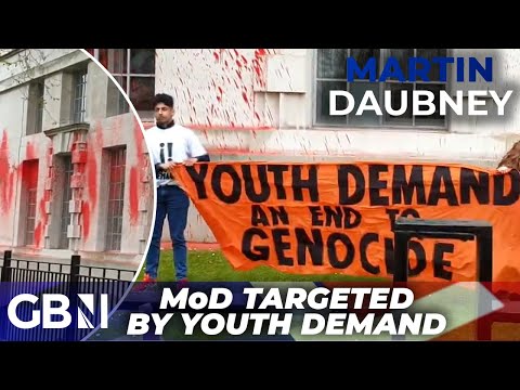 Youth Demand AND Palestine Action VANDALISE Ministry of Defence leading to FIVE arrests | Latest