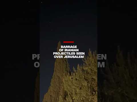 Barrage of Iranian projectiles seen over Jerusalem #cnn #news