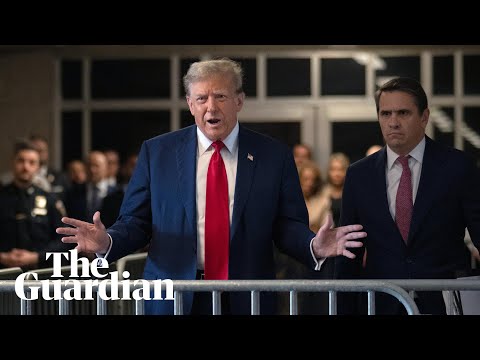 Trump speaks before historic criminal trial over ‘hush money’– video