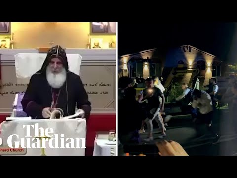 Hundreds of people clash with police after Bishop stabbed inside Sydney church