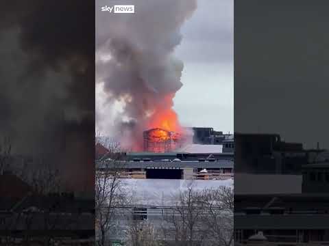 Copenhagen’s Old Stock Exchange burns